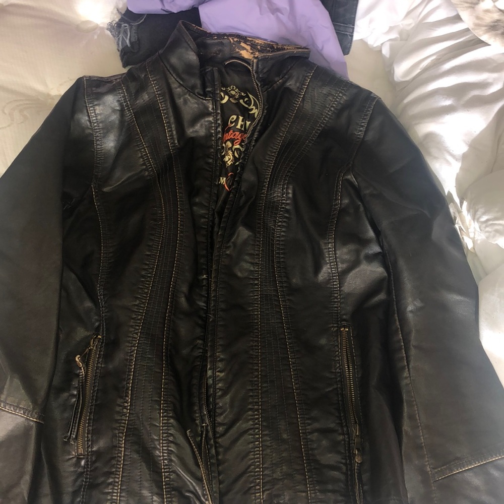 brown vintage leather jacket